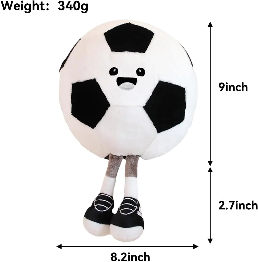 Cute Soccer Plush Pillow,Soccer Stuffed Animal for Sofa/Bedroom Decor, Sports Throw Pillow,Themed Birthday Gift for Boys Girls Soccer Fans(Soccer 11 Inch)