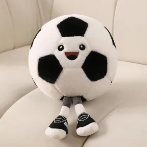 Cute Soccer Plush Pillow,Soccer Stuffed Animal for Sofa/Bedroom Decor, Sports Throw Pillow,Themed Birthday Gift for Boys Girls Soccer Fans(Soccer 11 Inch)