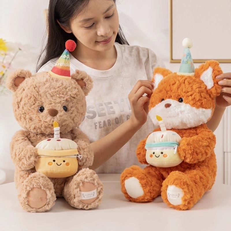 Cute Birthday Bear Fox Plush