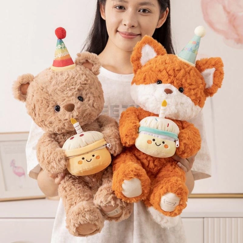 Cute Birthday Bear Fox Plush