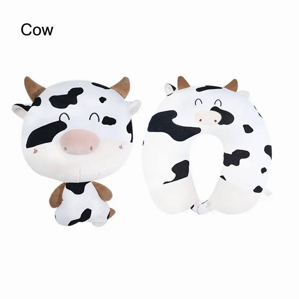 Cute Multifunctional Cartoon Cervical Fluffy Pillows - U Shaped Travel Pillow