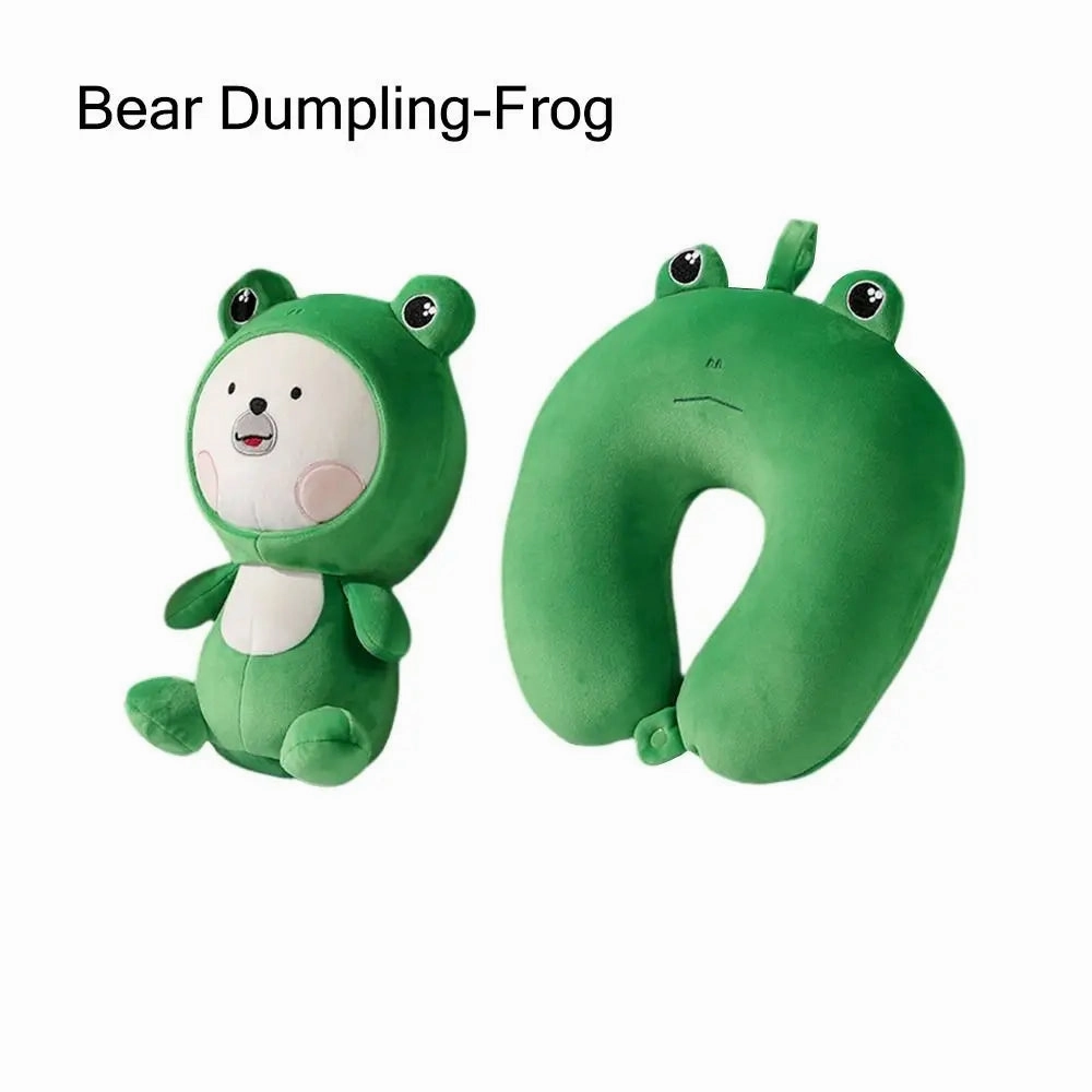 Cute Multifunctional Cartoon Cervical Fluffy Pillows - U Shaped Travel Pillow