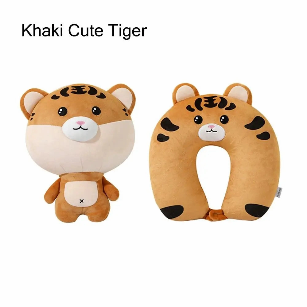 Cute Multifunctional Cartoon Cervical Fluffy Pillows - U Shaped Travel Pillow
