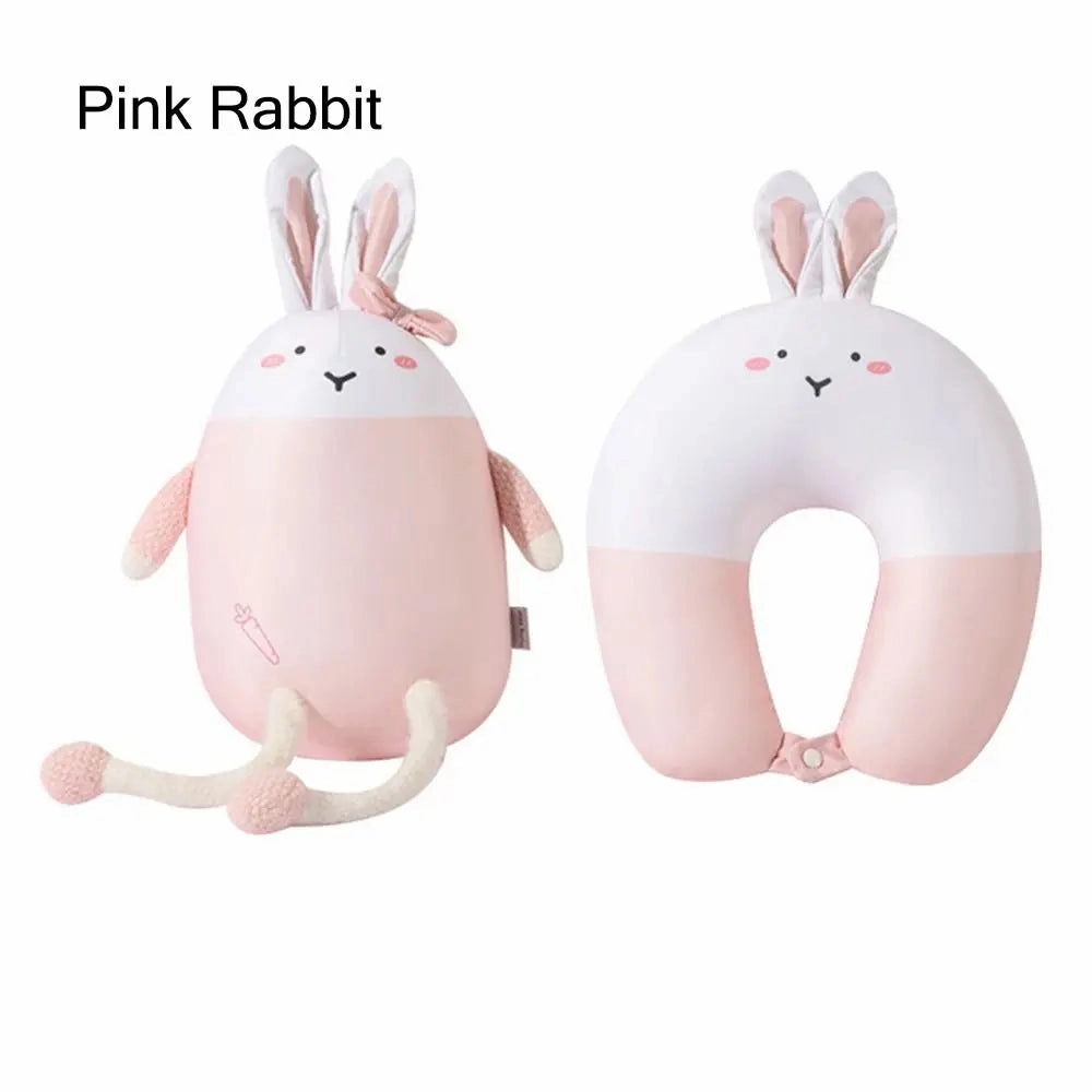 Cute Multifunctional Cartoon Cervical Fluffy Pillows - U Shaped Travel Pillow