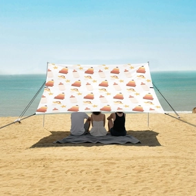 Cute Newborn Themed Pattern Beach Camping Tent Sun Shelter for Whole Family, Beach Shade Canopy with UPF50  UV Protection,Easy Set Up and Carry,Outdoor Shade for Trips, Fishing, Backyard Fun Pi