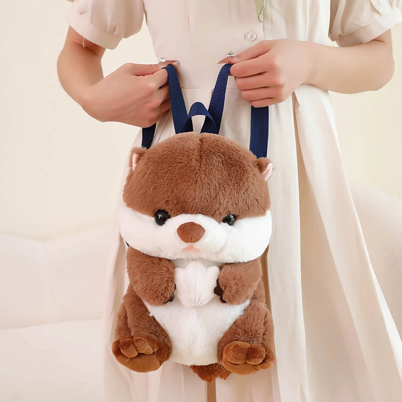 Cute Sea Otter Backpack Plush Bag