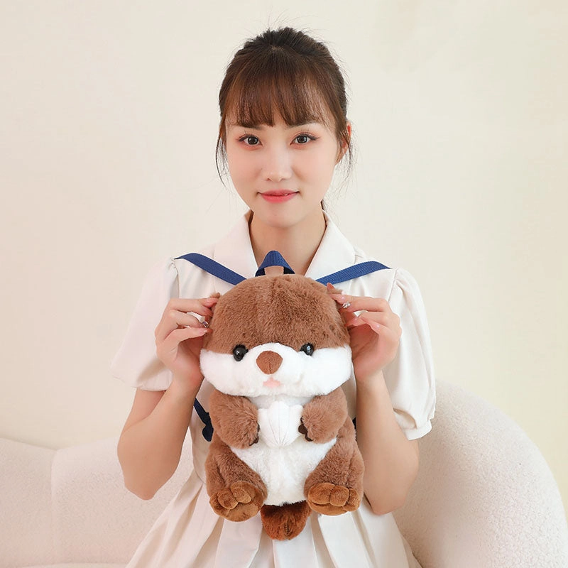 Cute Sea Otter Backpack Plush Bag