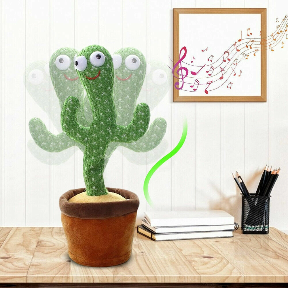 Dancing Cactus Plush Toy Doll Electronic Recording Shake With Song Funny Gift AU