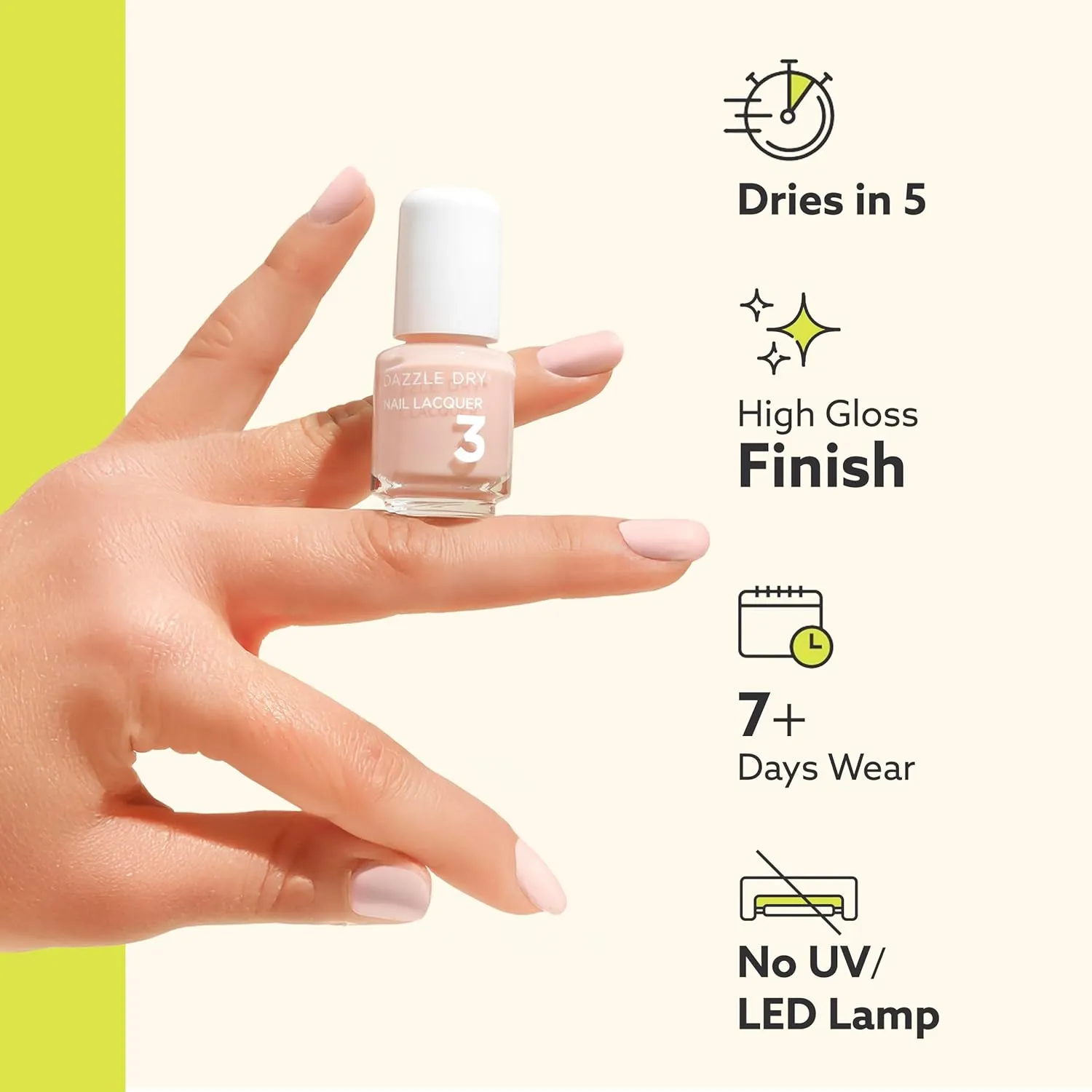 Dazzle Dry Mini Kit 4 Step System - Less is Mauve, a full coverage light, blushing mauve. (5 Piece Kit / 5 Manicures)