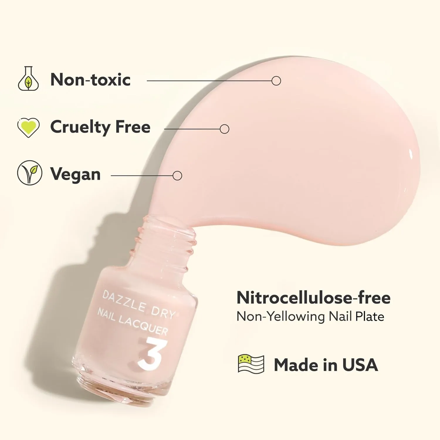 Dazzle Dry Mini Kit 4 Step System - Less is Mauve, a full coverage light, blushing mauve. (5 Piece Kit / 5 Manicures)