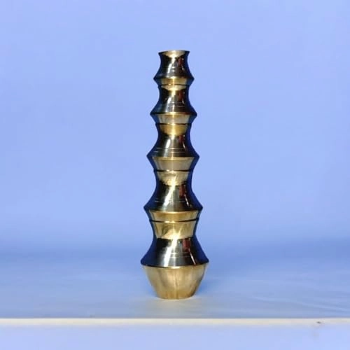 Decorative Brass Ghada Vase, Miniature Stacked Design, Gold, Set of 5