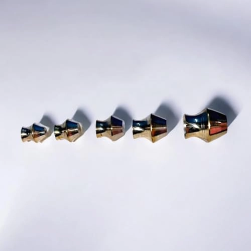 Decorative Brass Ghada Vase, Miniature Stacked Design, Gold, Set of 5