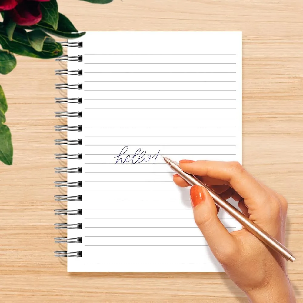 Designer Greetings, Designer Papers Flex Cover Journal with Elastic Band, Blue “Notebook” Watercolor Marble with Silver Dotted Print - 320 Pages (6” x 8.25”) - Perfect for Work, School, Creative