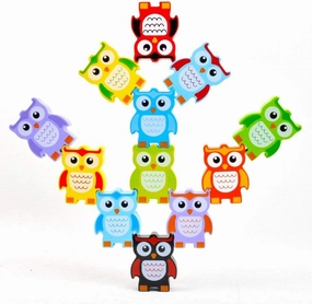 Discovery Toys Stacking Owls Wood Balancing Acrobat Set | Kid-Powered Learning | STEM Toy Early Childhood Development 3 Years and Up