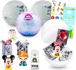 Disney Blind Ball Set - Bundle with 2 Disney Mashems and 1 Zuru Disney 100 Blind Ball Plus Stickers and More | Disney Blind Box Toys for Kids