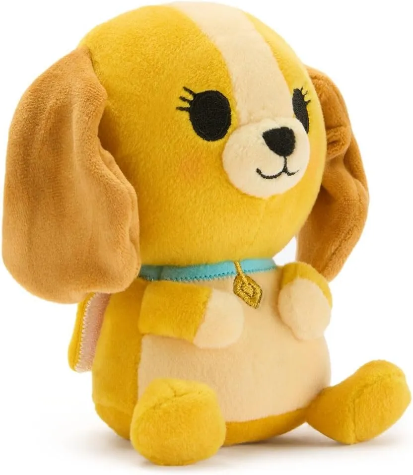 DISNEY STORE Official Mini Mix-Its Plushies – Lady - Cute Stuffed Animals - Mix & Match Detachable Hats - Hook and Loop Strap - Plush Toys for Kids and Collectors, 7 Inch