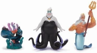 DISNEY STORE Official The Little Mermaid Figure Set – 8 Fully Sculpted Disney Figures Including Ariel, Prince Eric, Ursula & More in Double-Tiered Box with Scenic Backgrounds