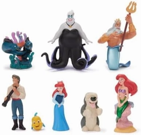 DISNEY STORE Official The Little Mermaid Figure Set – 8 Fully Sculpted Disney Figures Including Ariel, Prince Eric, Ursula & More in Double-Tiered Box with Scenic Backgrounds