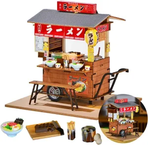 DIY Miniature Dollhouse Kit,Japanese Shop Wooden Dollhouse,Tiny House kit with Furniture Building Model Puzzle Toy for Creative Gifts (Japanese Lamian Noodles Shop)
