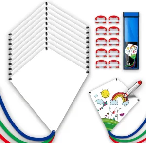 DIY Own Colored Kite,Blank Diamond Kites for Boys and Girls are Easy to Fly,Craft Kites are Ideal for Decorating Children's Parties and Beach Lawn Events(10 Pack)