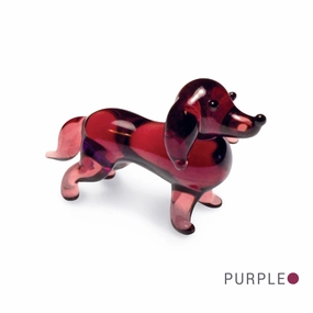 Doc the Dachshund Dog Collectible Miniature Glass Figurine in Tynies Collector's Frame