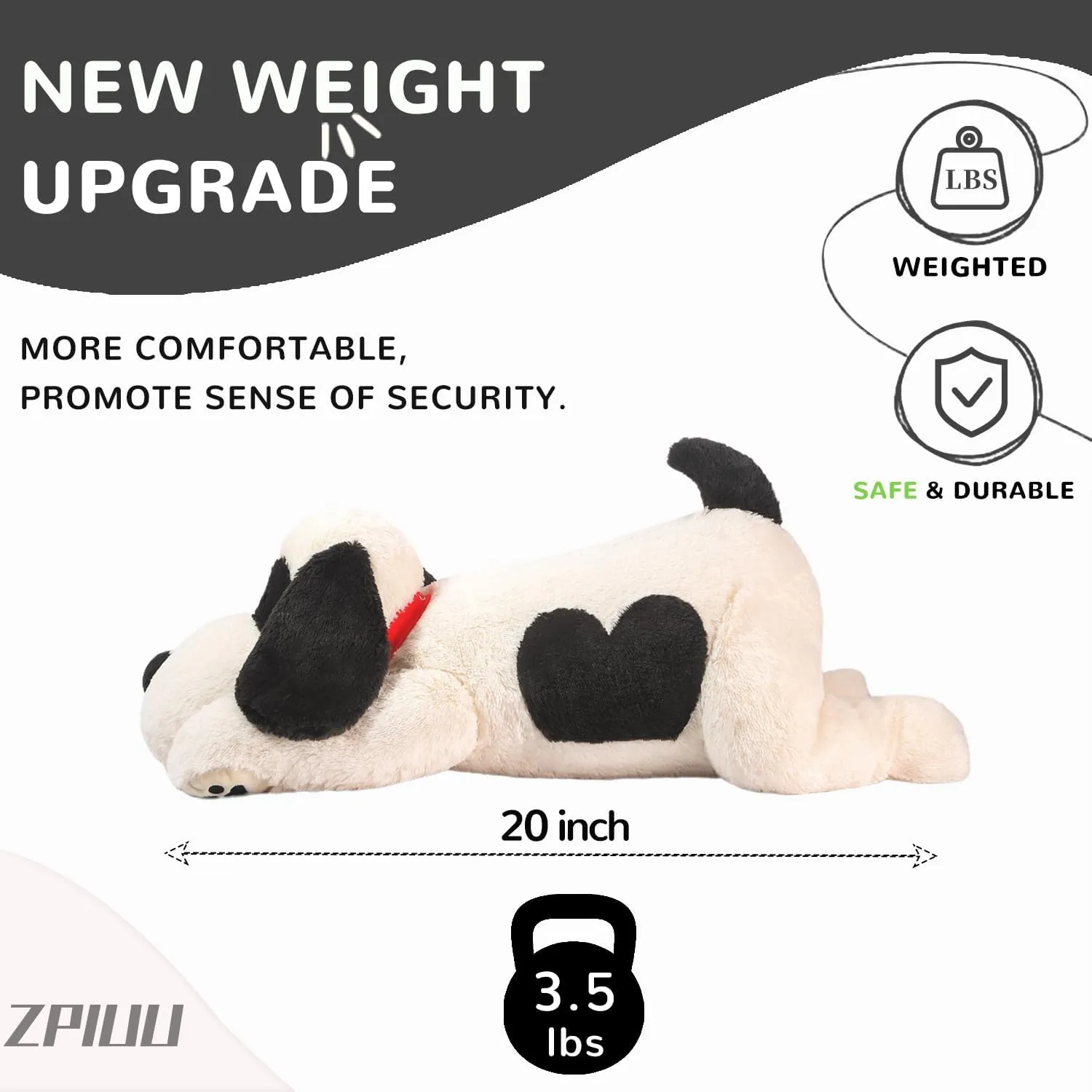 Dog Weighted Stuffed Animals,20 Inch 3.5 lbs Weighted Dog Plush, Soft Cute Puppy Plush Pillow Toy, Gifts for Kids, Boys and Girls Adults (20" 3.5lbs)