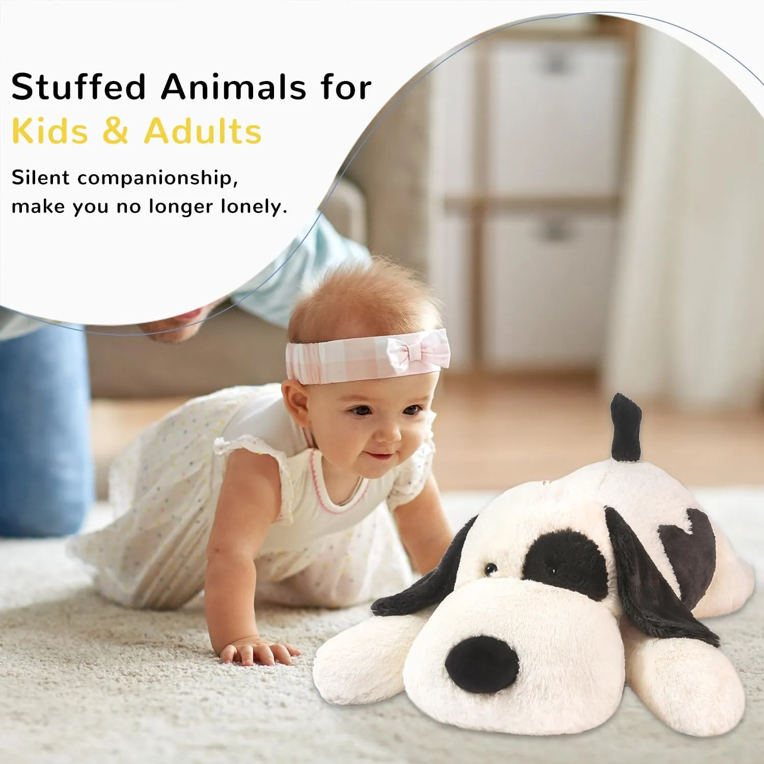 Dog Weighted Stuffed Animals,20 Inch 3.5 lbs Weighted Dog Plush, Soft Cute Puppy Plush Pillow Toy, Gifts for Kids, Boys and Girls Adults (20" 3.5lbs)