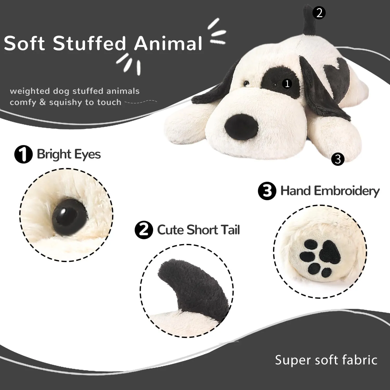 Dog Weighted Stuffed Animals,20 Inch 3.5 lbs Weighted Dog Plush, Soft Cute Puppy Plush Pillow Toy, Gifts for Kids, Boys and Girls Adults (20" 3.5lbs)