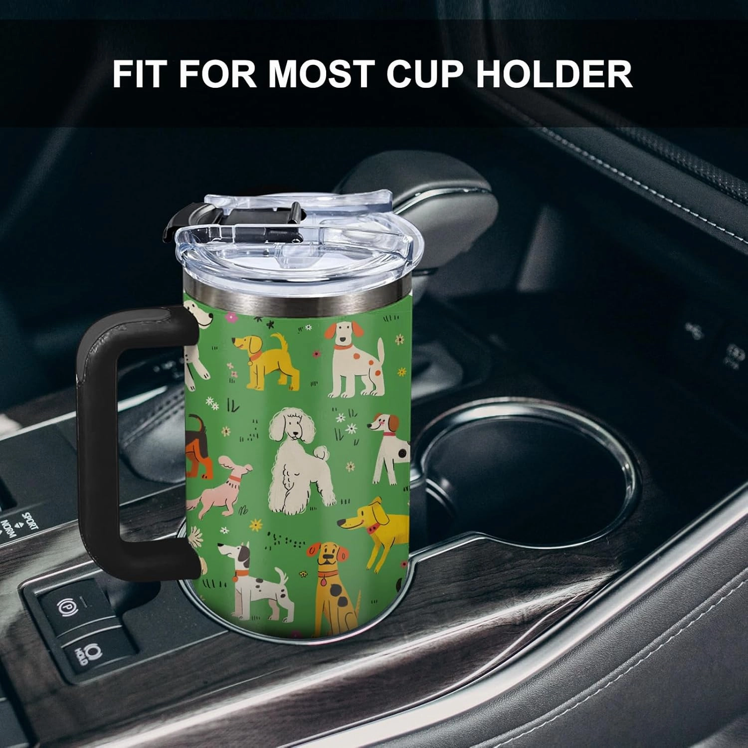Dog Park 40oz Tumbler with Handle and Straw | Stainless Steel Insulated Double Wall Vacuum Coffee Cup Keeps Drinks Cold & Hot | Leisure Animal Gift for Dog Mom Women Girls on Birthday Christmas