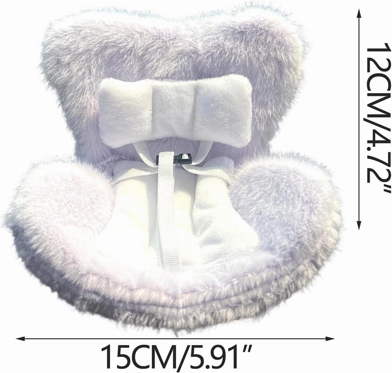 Doll Car Seat for 17cm Dolls with Air Vent Clip and Desktop Stand, Cute and Functional Car Ornament for Doll Fans, Collectors, Doll Accessories (White)