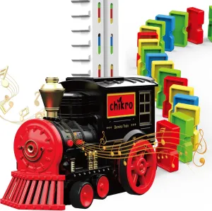 Domino Train Toys Games for Kids - Automated Dominoes-Placing Model Train with 120PCS Blocks Learning Patience & Logic Through Play for Toddlers Age 3-4 Montessori Toys for 3-4 Year Old boy