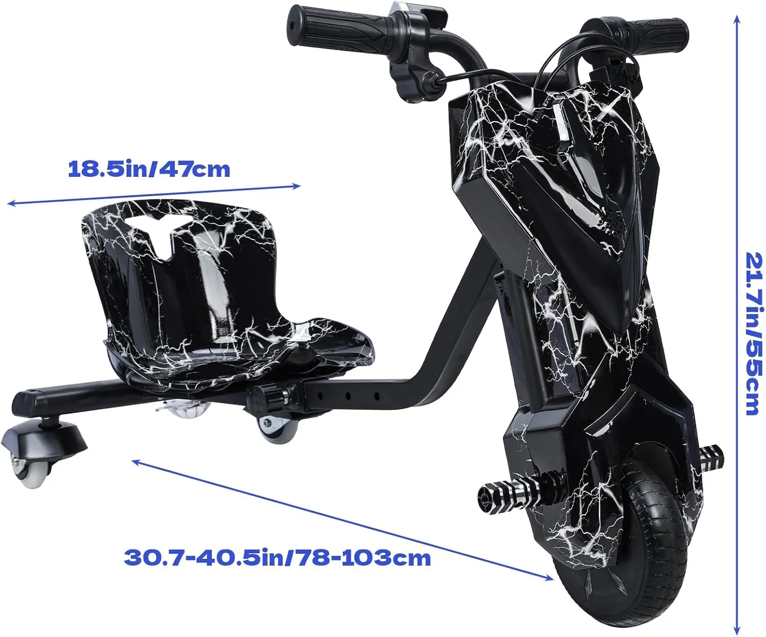 Drift Trike,Electric Tricycle for Kids,Ride-On Kids Tricycle with Adjustable Seat,Big Wheel Drifting Tricycle for Ages Adjustable Seat,Kid Ride on Tricycles for Boys Girls,Fast Arrival Black
