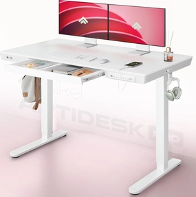 Drogo Artikel Advanced Pro Electric Height Adjustable Table DIY with 3 Year Warranty | Sit Stand Computer Desk 120 X 60 Cm - White