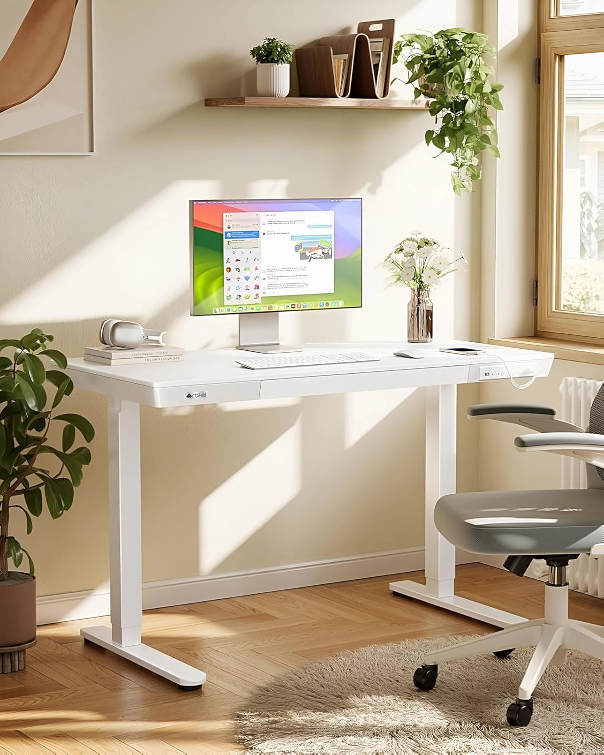 Drogo Artikel Advanced Pro Electric Height Adjustable Table DIY with 3 Year Warranty | Sit Stand Computer Desk 120 X 60 Cm - White