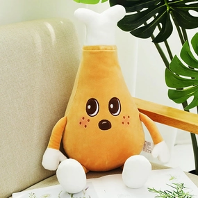 Drumstick Bread Plush Toy,13.8" Fun Food Plush Pillow,Cute Stuffed Animal,Kawaii Chicken Leg Room Decor Holiday Birthday Gift for Kids Boys Girls