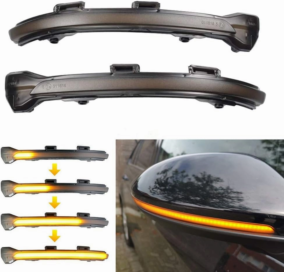 Dynamic LED Turn Signal Light Sequential Side Mirror Marker Indicator Blinker Lamp Compatible With VW Golf MK7 7.5 VII GTI R GTD TSI 2015 