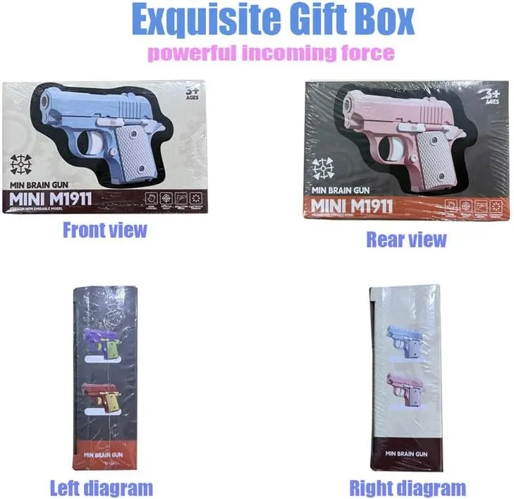 Easter Basket Stuffers,1911 3D Printed Small Pistol Toys, Stress Relief Pistol Toys for Adults, Suitable for Relieving ADHD, Anxiety,Easter Fillers Easter Gifts for Boys(4PCS)