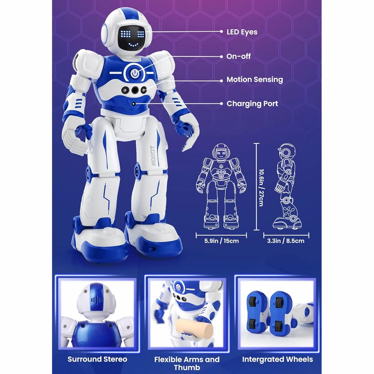 EduCuties Robot Toys for Kids, Programmable Remote Control, Smart Walking Dancing Robot Toy with Gestures & Sensing for 4 5 6 7 8 9 10 Year Old Boys, Birthday Gift