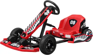 Electric Drift Kart for Kids Ages 6-12, with 350W Motor, 3-Speed Modes, Adjustable Frame, Max Speed 16MPH, Go Kart Body with Safety Belt