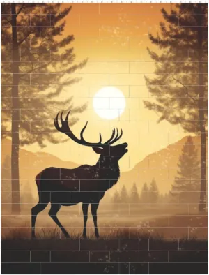 Elk Artwork Building Block Puzzle Personalized Building Bricks for Adults Block Puzzle Building DIY Brick Block Puzzles Valentine's Day Gifts for Home Decor Brick Puzzle