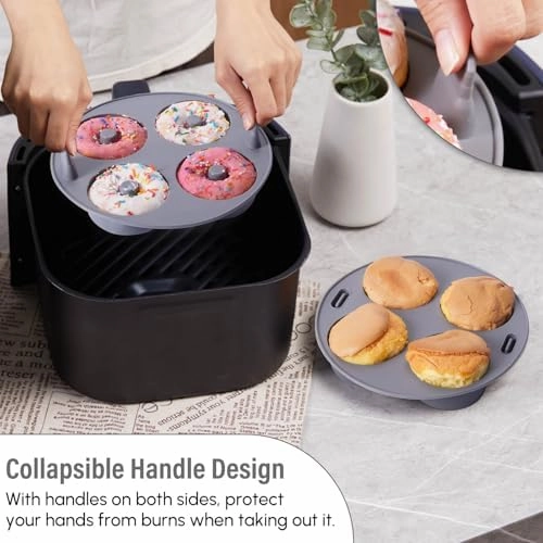 EM Silicone Air Fryer Liners Set of – Reusable Air Fryer Accessories with Cupcake, Donut, Brownie, Waffle Molds – Heat-Resistant, Food-Grade Silicone for Ninja, Gourmia.