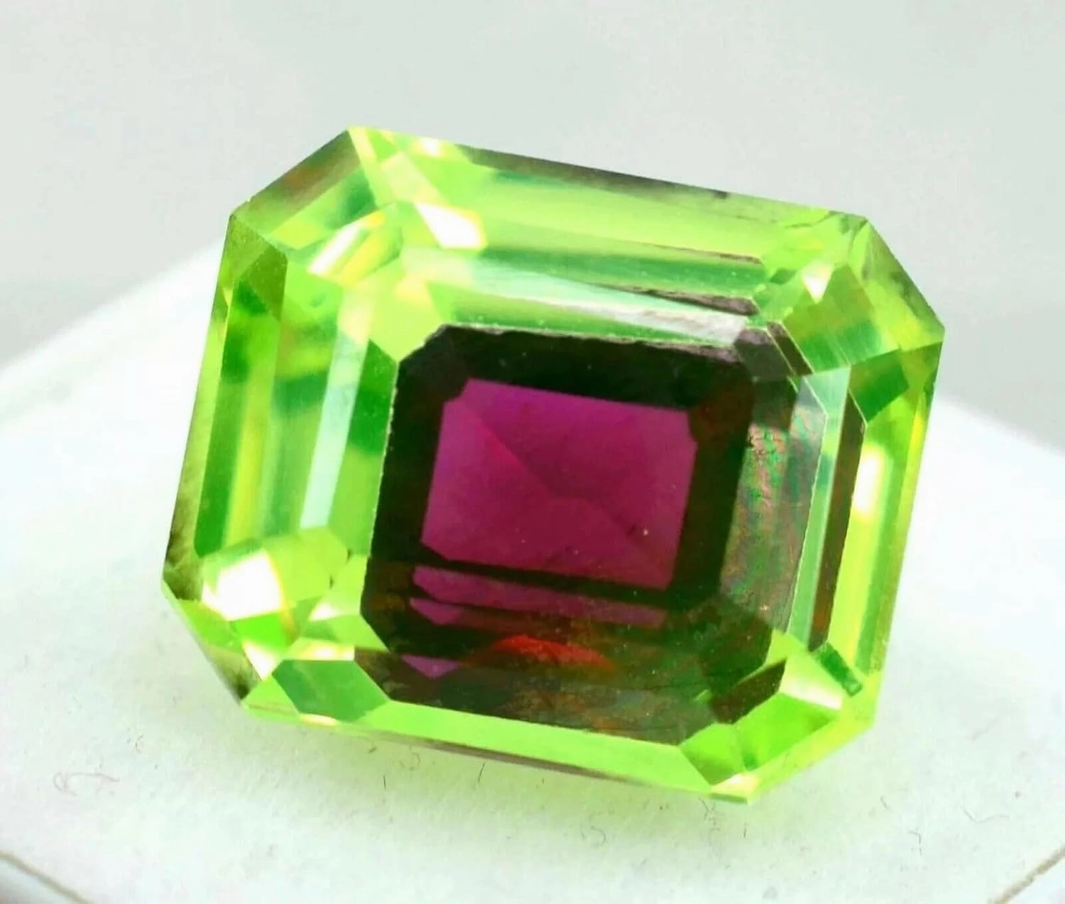 Emerald Cut Bi-Color FL Pitambari Sapphire 9.28 Ct AAA Loose Gemstone for jewelry making