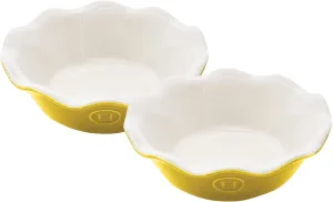 Emile Henry Set of 2 Mini Pie Dish, 5.5 x 1.5in, Leaves