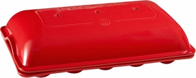 Emile Henry Mini Baguettes Baker, 5 loaves, Burgundy