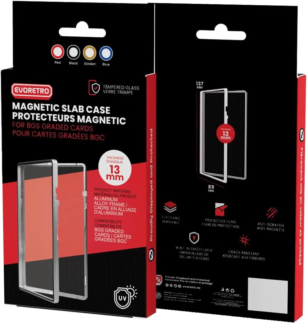 EVORETRO Magnetic Case for PSA Graded Cards – 2-Pack Aluminum Alloy Frame, 100% UV Protection, Anti-Scratch, Durable Display Holder (Yellow)