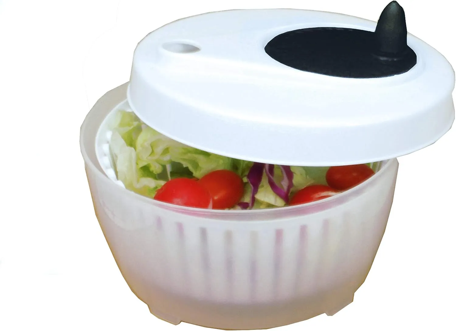 ExcelSteel Functional, Fruits, Vegetables Mini Salad Spinner, 1.4 Qt, White