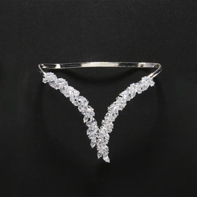 Fashion creative leaf zircon open silver rings jltr0506