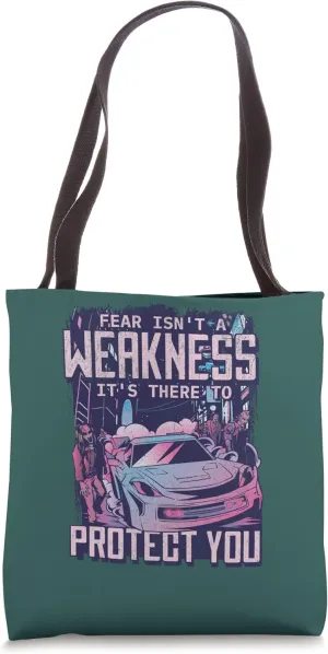 Fear isn't Weakness Cool Retro Cyberpunk Zombie Vintage Car Tote Bag