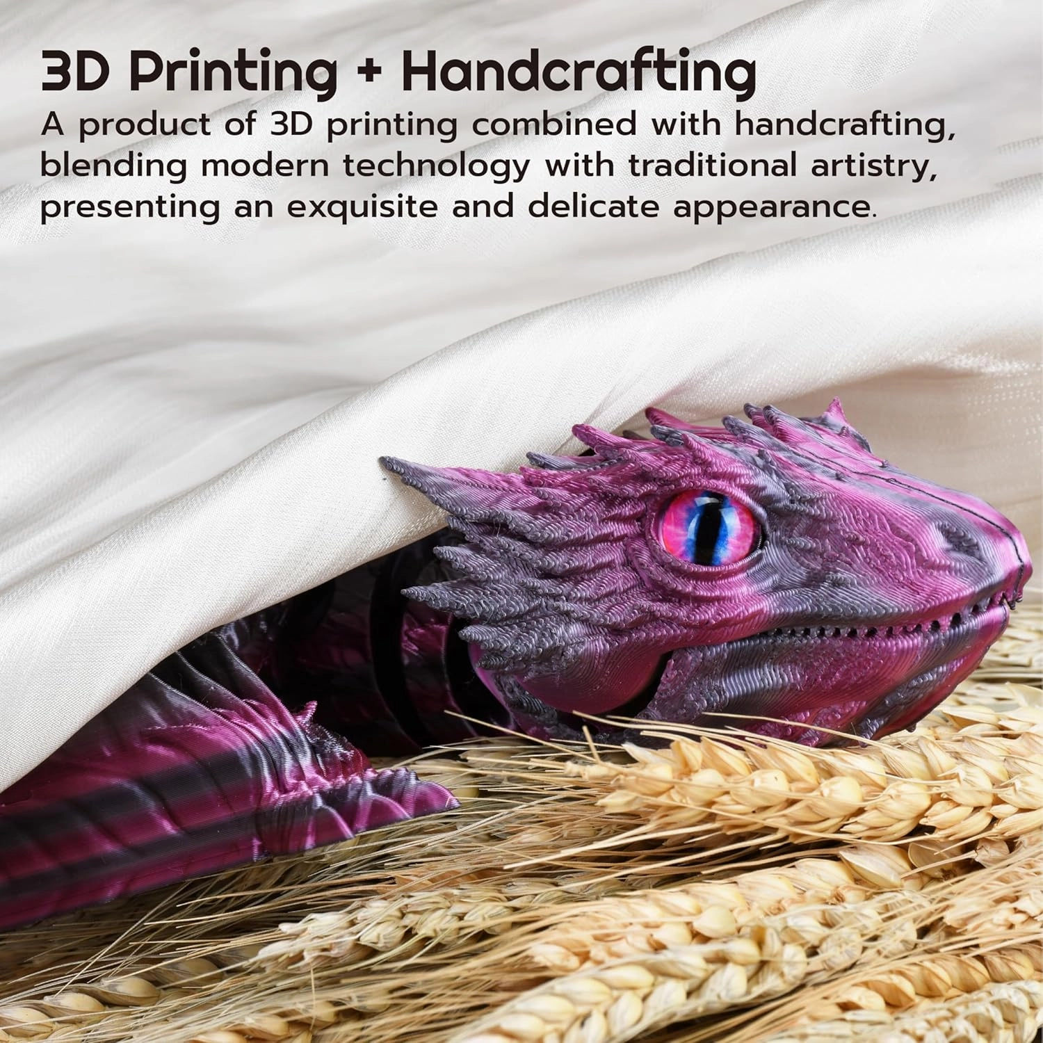 Feathered Wyvern Dragon, 3D Printed Dragon, Articulated Dragon, Fidget Dragon, 3D Printed Toys, Desktop Pet (Stellarscale)