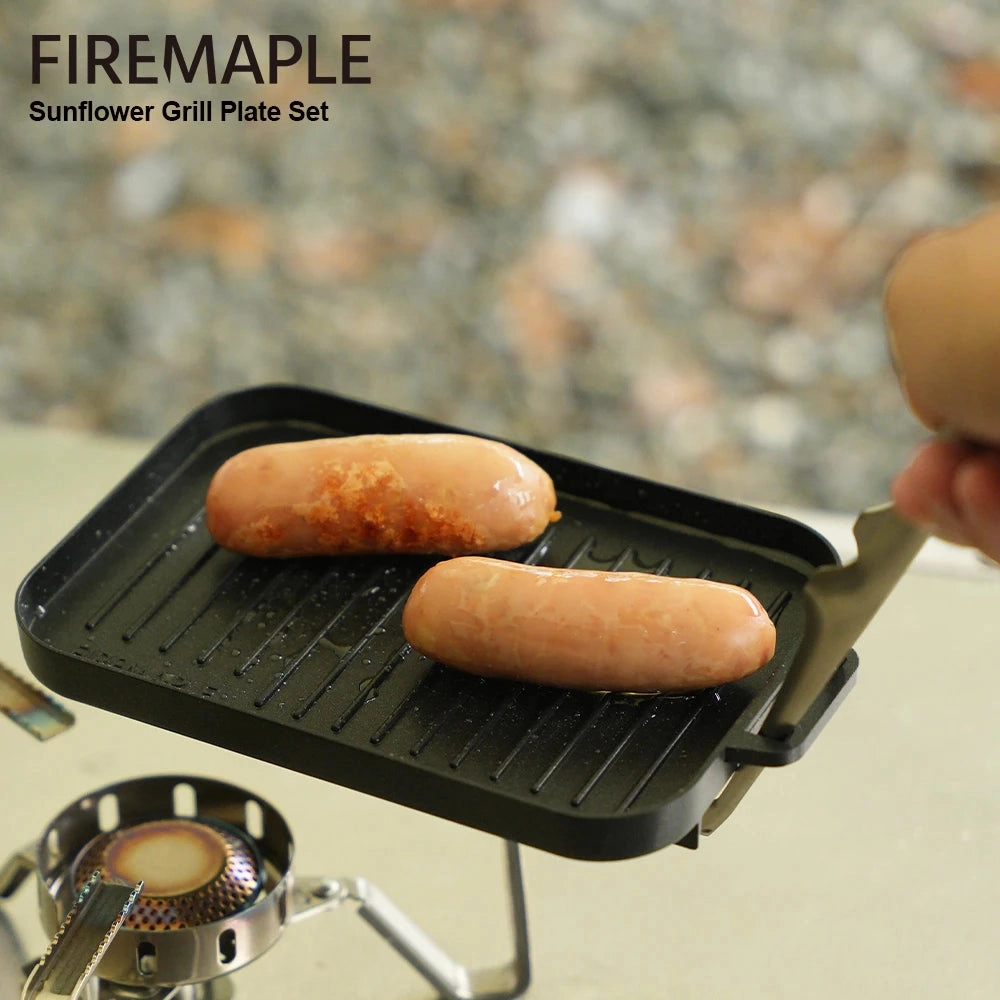 FIRE-MAPLE Mini Grill Plate Set – Non-Stick, Heat-Resistant BBQ Pan for Outdoor Cooking